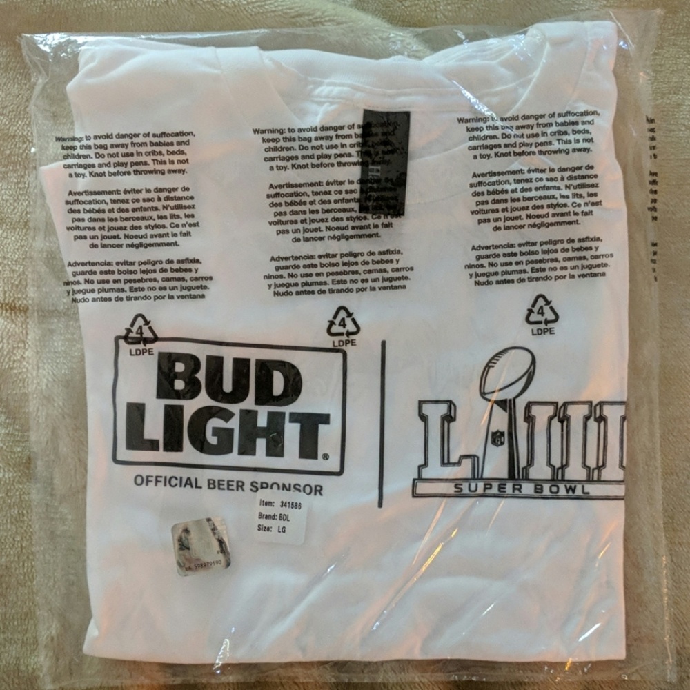 Bud light super bowl promo‎ t-shirt